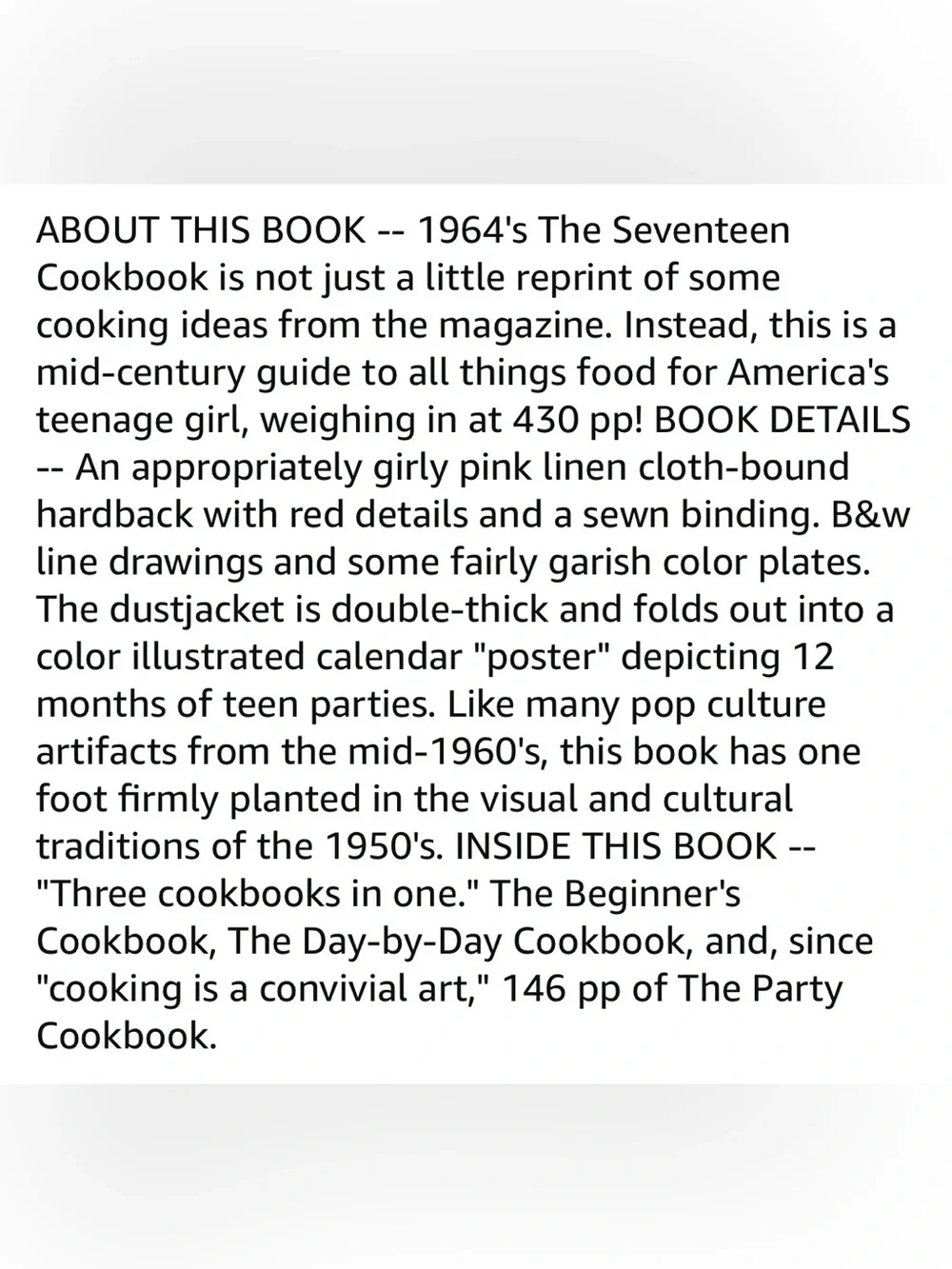 Nostalgic 1964 collectible “The Seventeen Cookbook”